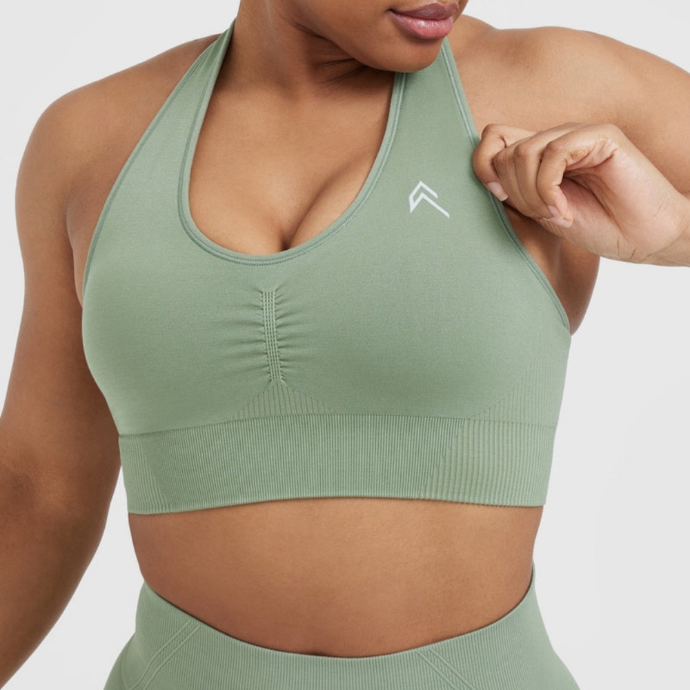 🌸 Oner Active | Classic Seamless 2.0 V-Neck Bralette - Sage Marl